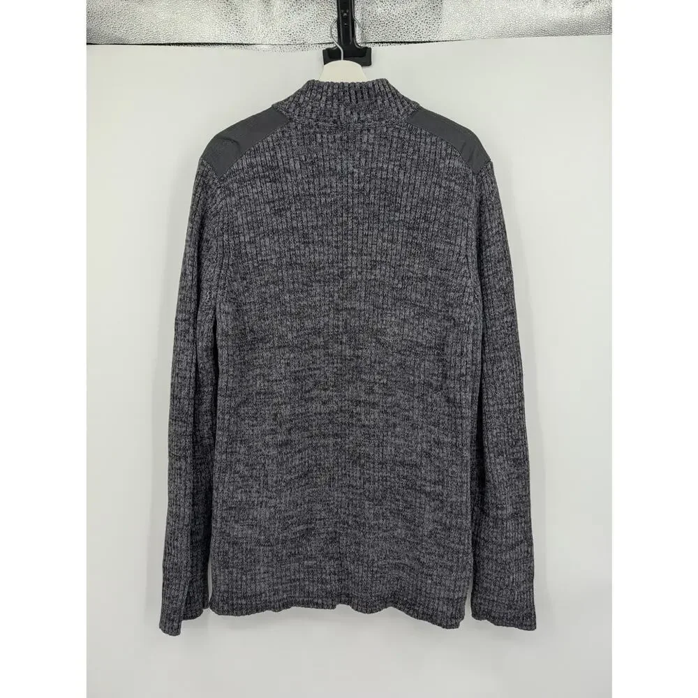 NWOT APT 9 Grandpa Zip Sweater XXL Gray Pockets Cotton Chunky Warm Grandpacore